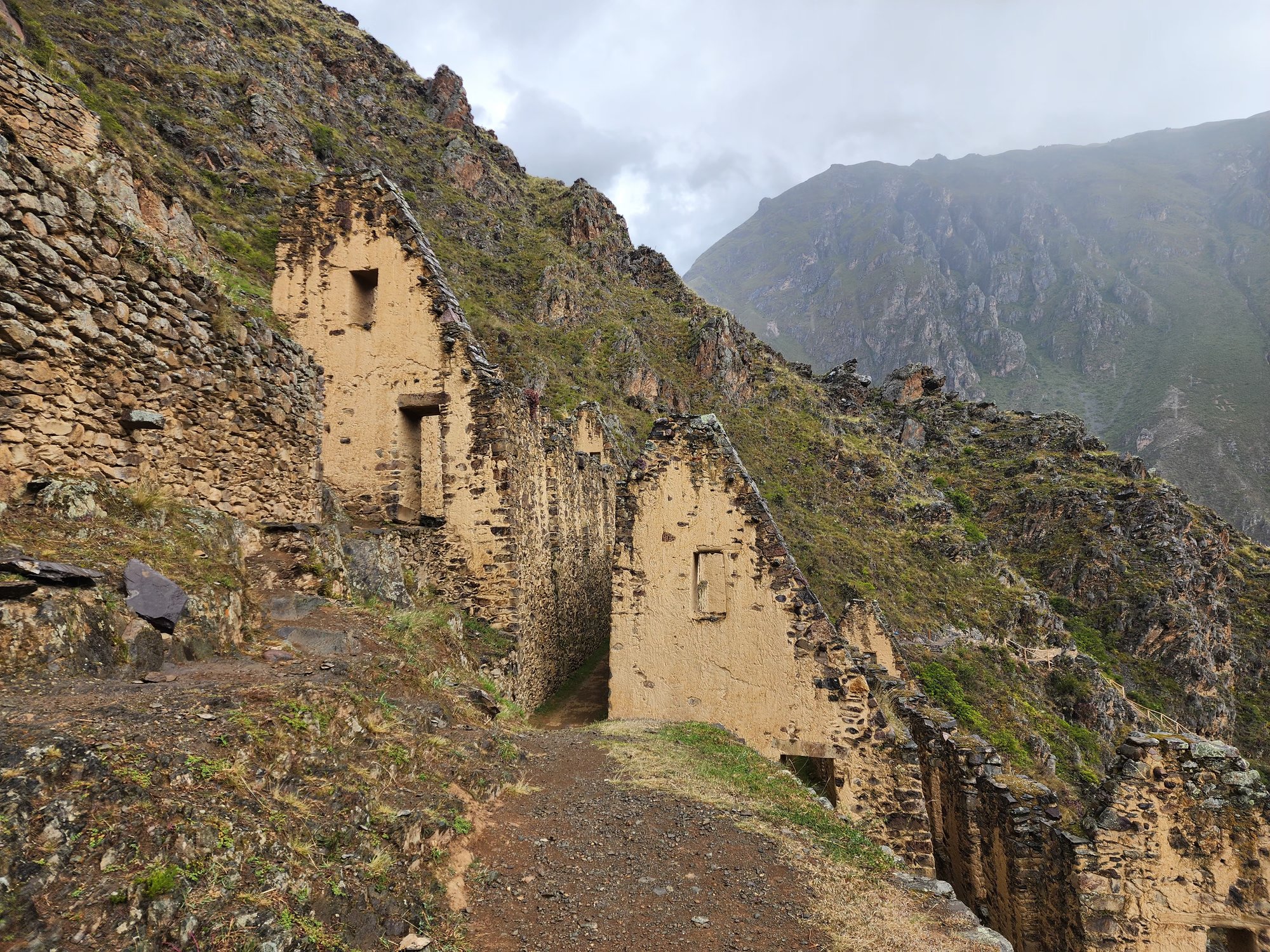 Upper terraces and storehouses at Ollantaytambo