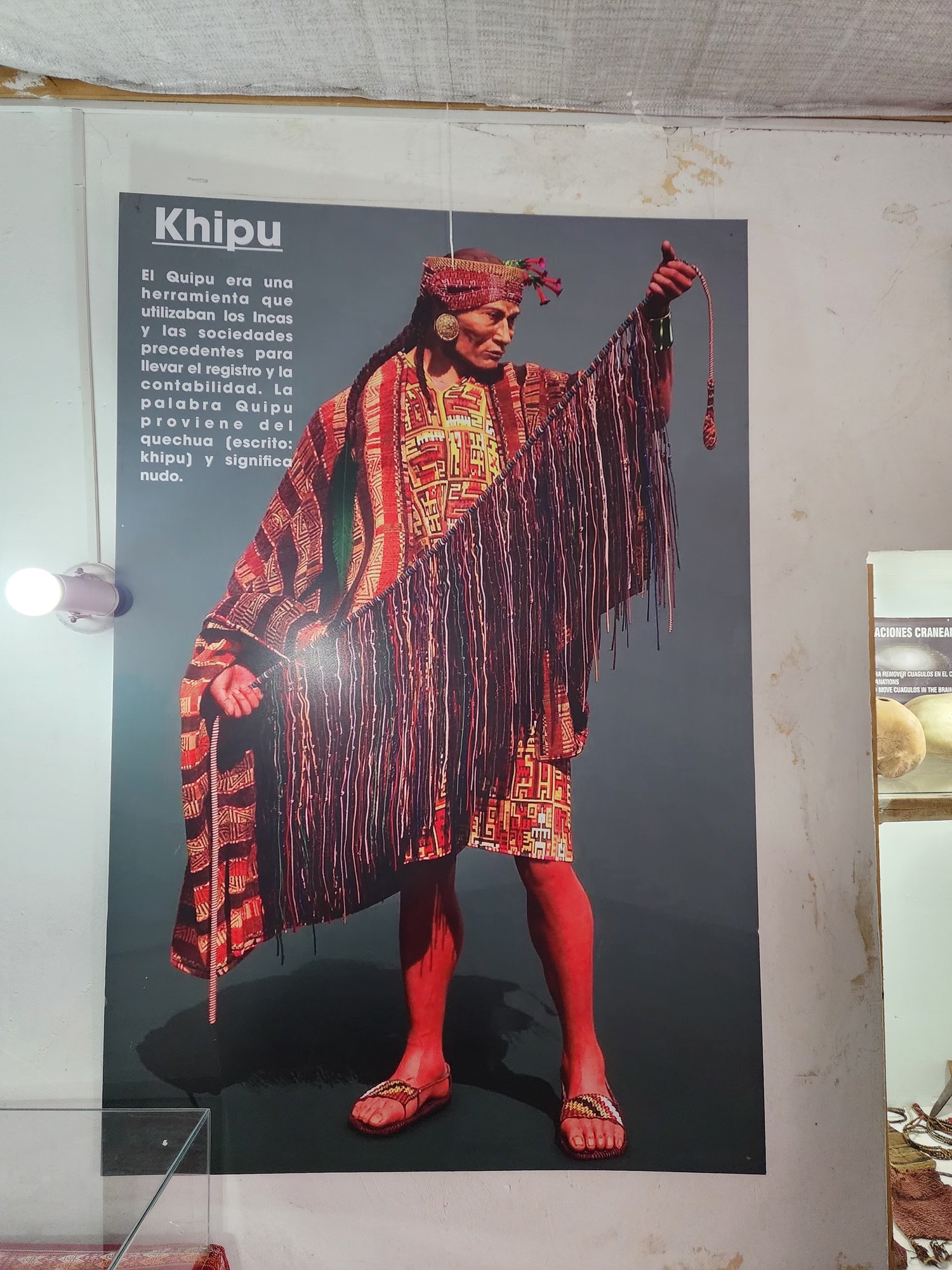 Khipu on display in Museo Inka