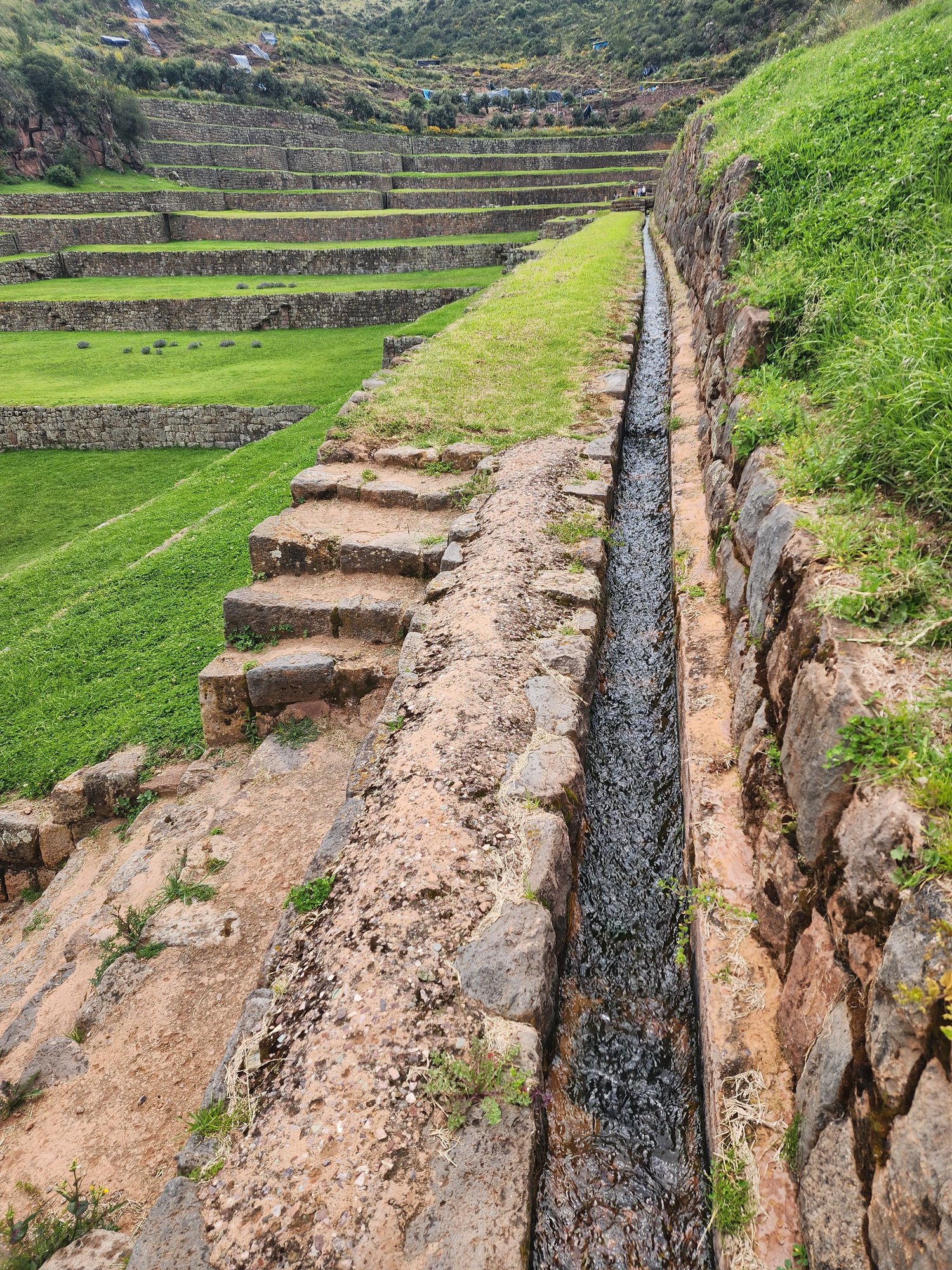 A Tipón fountain showing energy-dissipating geometry